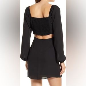 ALL IN FAVOR Back Cutout Long Sleeve Dress